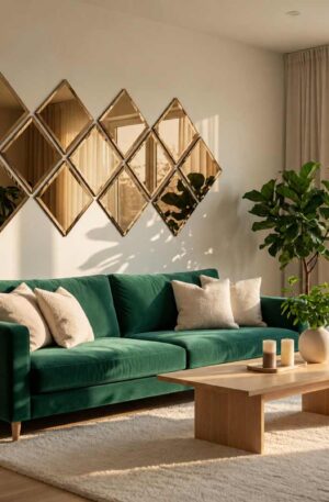خرید آینه دکوراتیو برنز آینه برای پذیرایی آینه بدون نیاز به نصاب