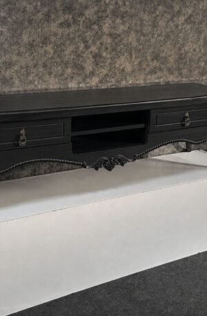 میز تلویزیون پیچک به رنگ مشکی تولید شده توسط مجموعه صدرا دکور